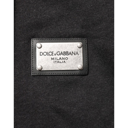 Dolce & Gabbana Black Full-Zip Logo Hooded Sweatshirt
