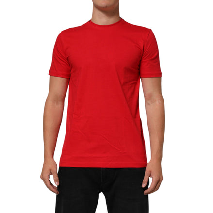 Tricou din bumbac cu decolteu la baza gâtului Dolce & Gabbana Red Goodluck 2023