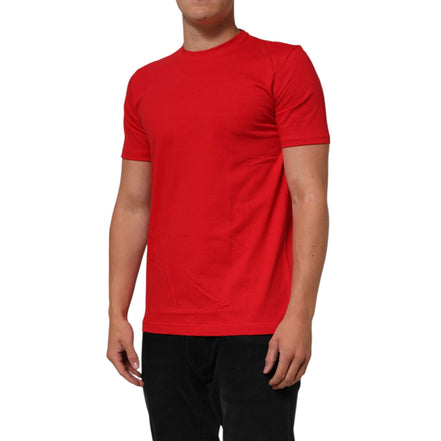 Tricou din bumbac cu decolteu la baza gâtului Dolce & Gabbana Red Goodluck 2023