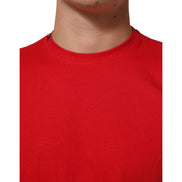 Tricou din bumbac cu decolteu la baza gâtului Dolce & Gabbana Red Goodluck 2023