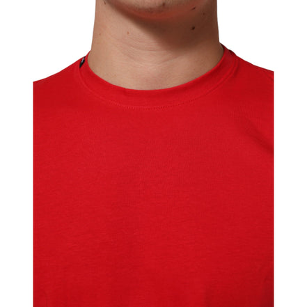 Tricou din bumbac cu decolteu la baza gâtului Dolce & Gabbana Red Goodluck 2023