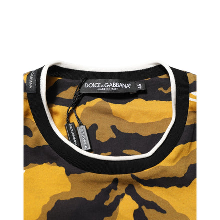 Tricou Dolce & Gabbana cu decolteu la baza gâtului, multicolor, Leopard Palm Leaf