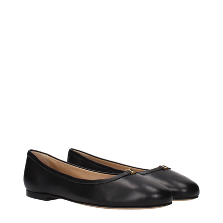 Baletini Chloé din piele neagră