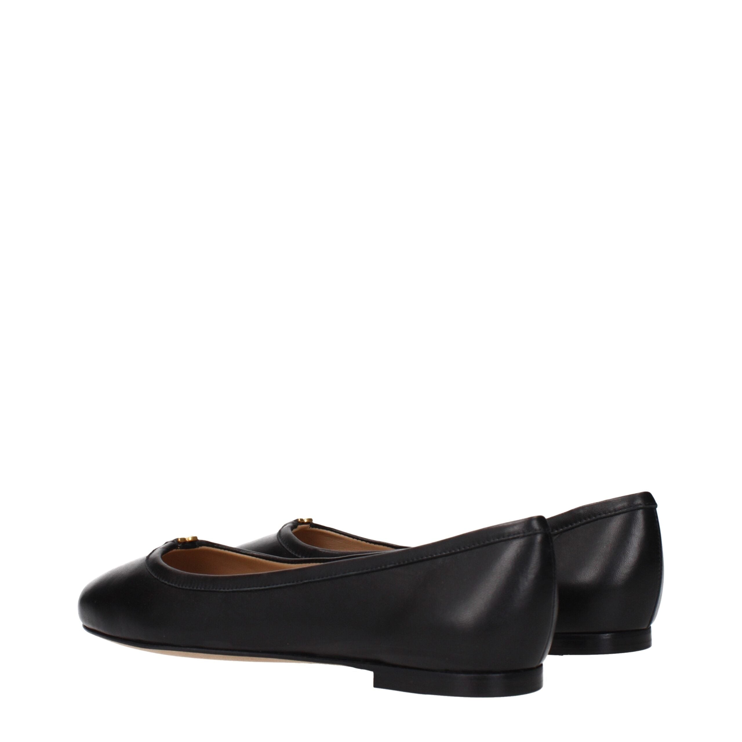 Baletini Chloé din piele neagră