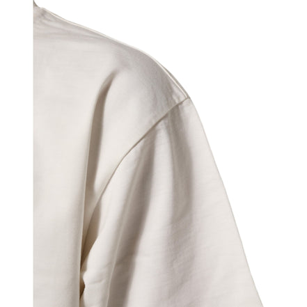 Dolce & Gabbana White Logo Print Cotton Crew Neck T-Shirt