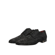 Dolce & Gabbana Black Brocade Lace-Up Derby Shoes