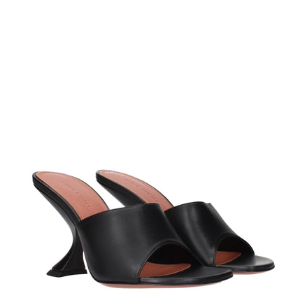 Sandale stiletto negre din piele Amina Muaddi