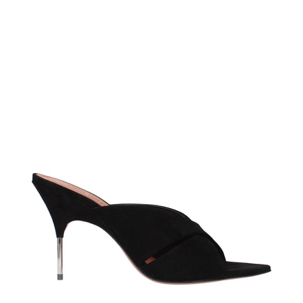Sandale stiletto Amina Muaddi negre din piele
