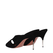 Sandale stiletto Amina Muaddi negre din piele