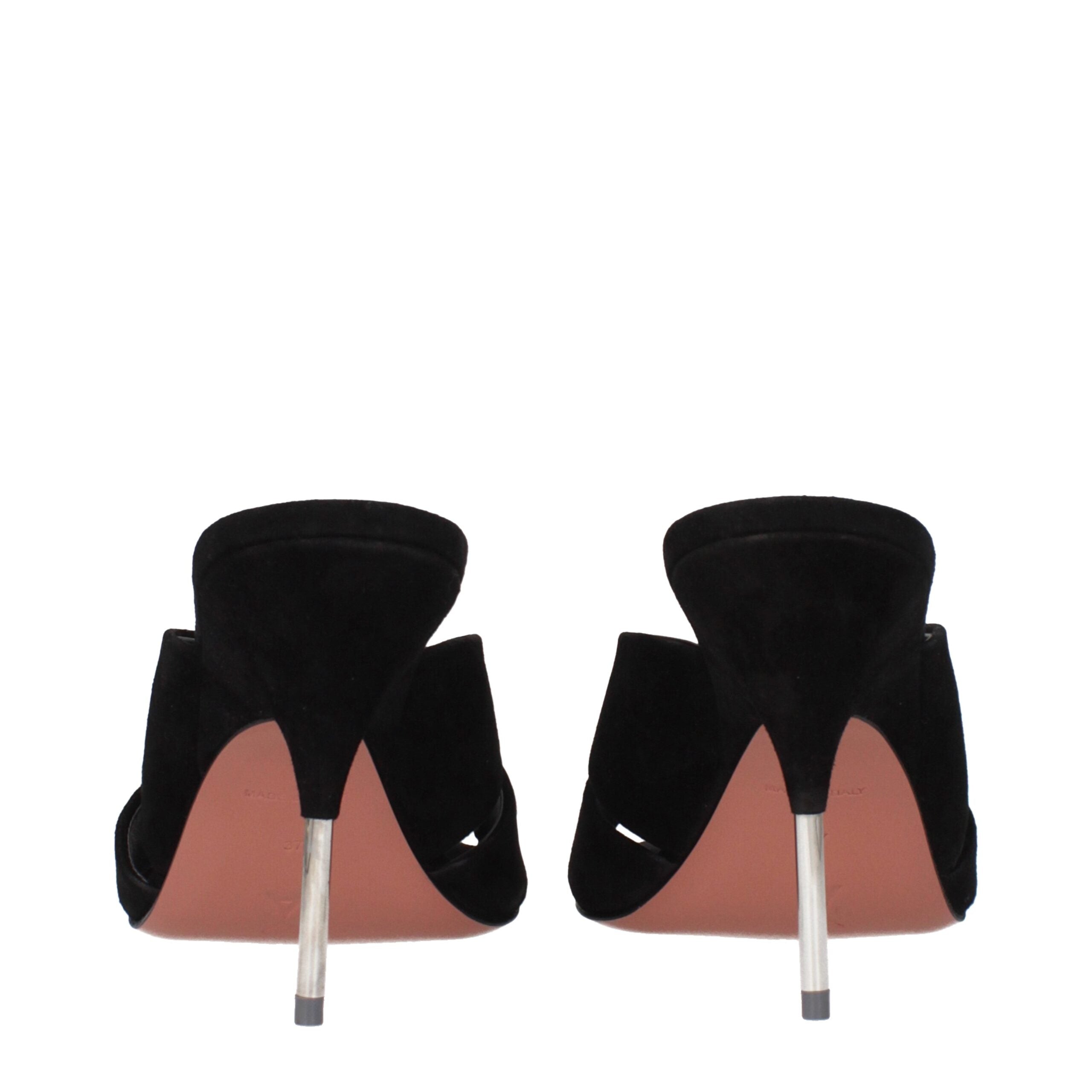 Sandale stiletto Amina Muaddi negre din piele