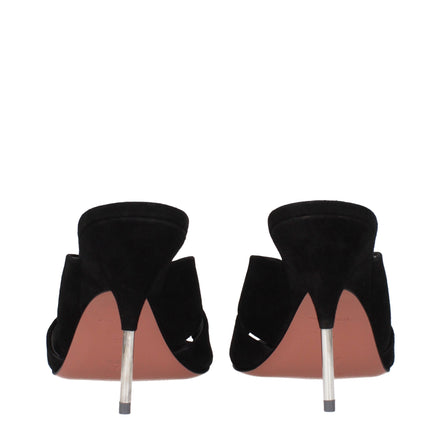 Sandale stiletto Amina Muaddi negre din piele