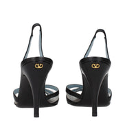 Valentino Garavani Black Leather High Heel Pumps