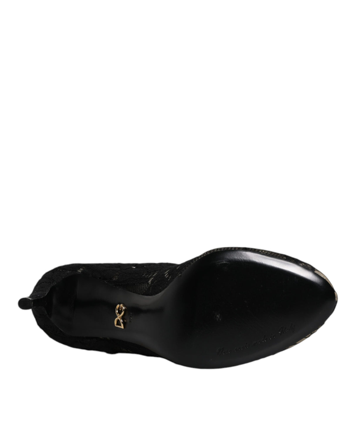 Dolce & Gabbana Cizme cu Toc Negre din Dantelă