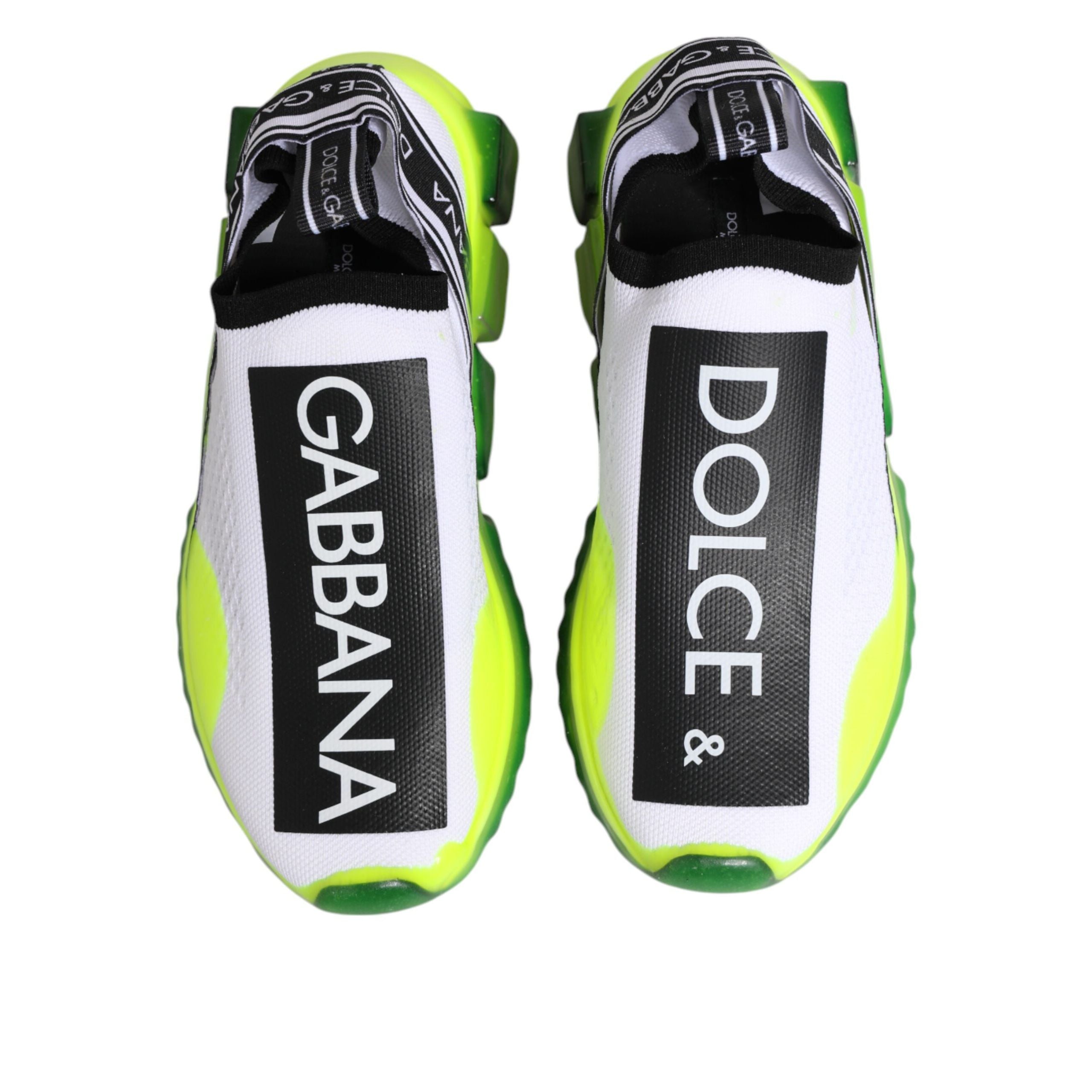 Dolce & Gabbana Black White Slip On Sorrento Sneakers