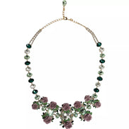 Colier Dolce & Gabbana cu lanț din zale din alamă aurie și cristal petală de trandafir