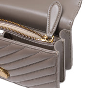 PINKO Grey Love One Mini Chevron Shoulder Bag