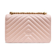 PINKO Powder Pink Love One Mini Chevron Shoulder Bag