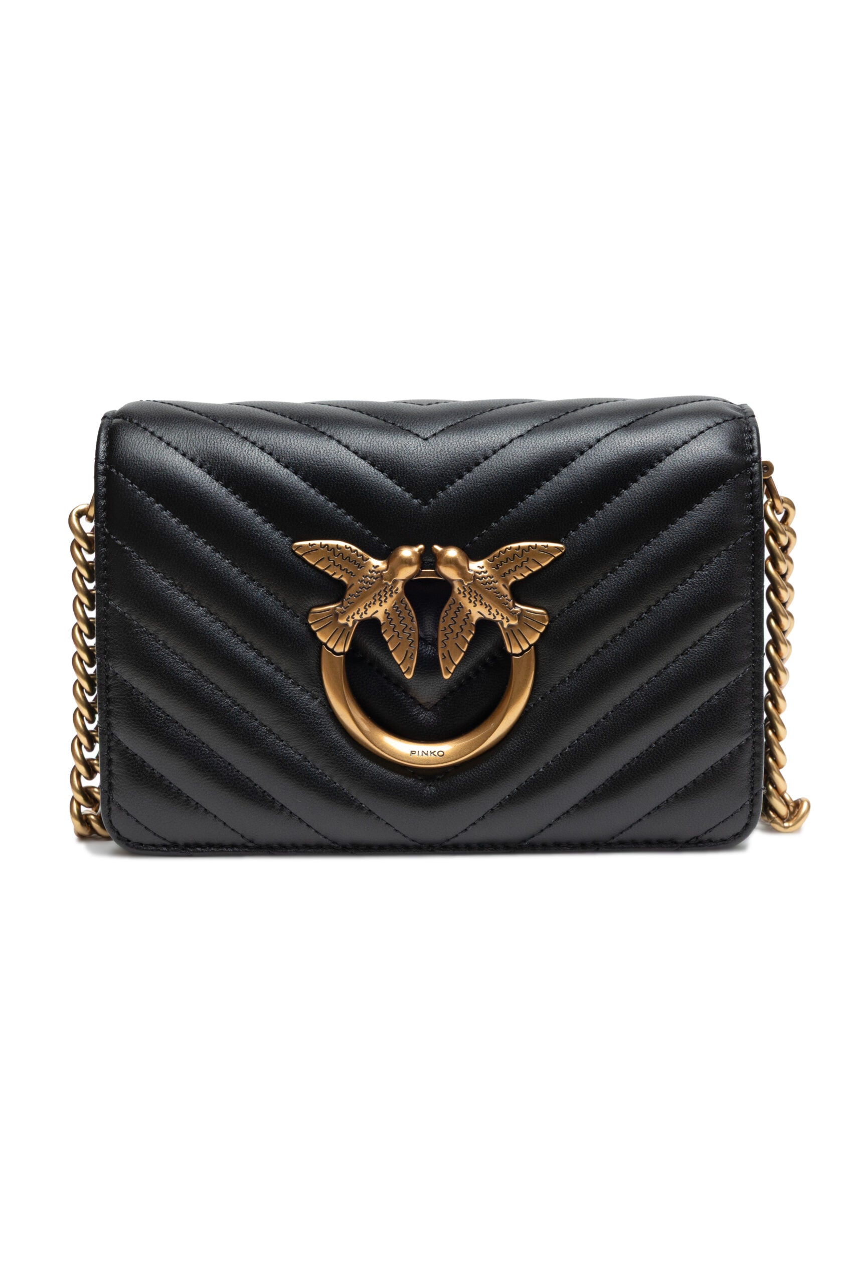 Geantă de umăr PINKO Black Love Click Mini Chevron