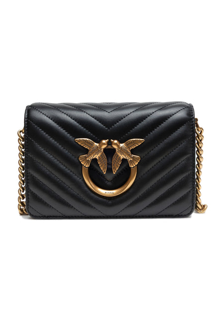 Geantă de umăr PINKO Black Love Click Mini Chevron
