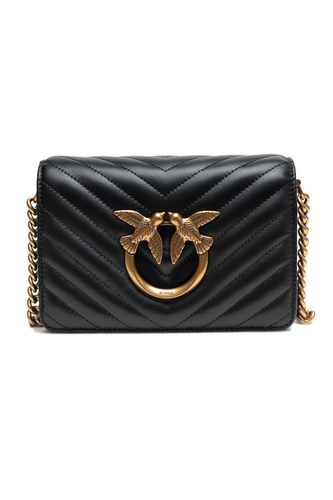 Geantă de umăr PINKO Black Love Click Mini Chevron