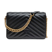 Geantă de umăr PINKO Black Love Click Mini Chevron