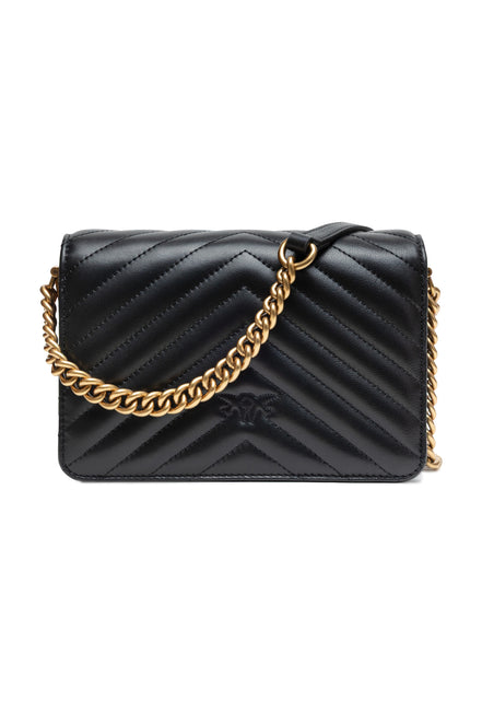Geantă de umăr PINKO Black Love Click Mini Chevron