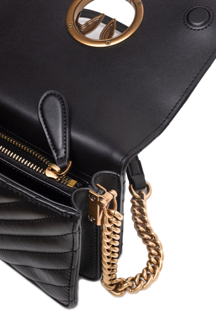 Geantă de umăr PINKO Black Love Click Mini Chevron