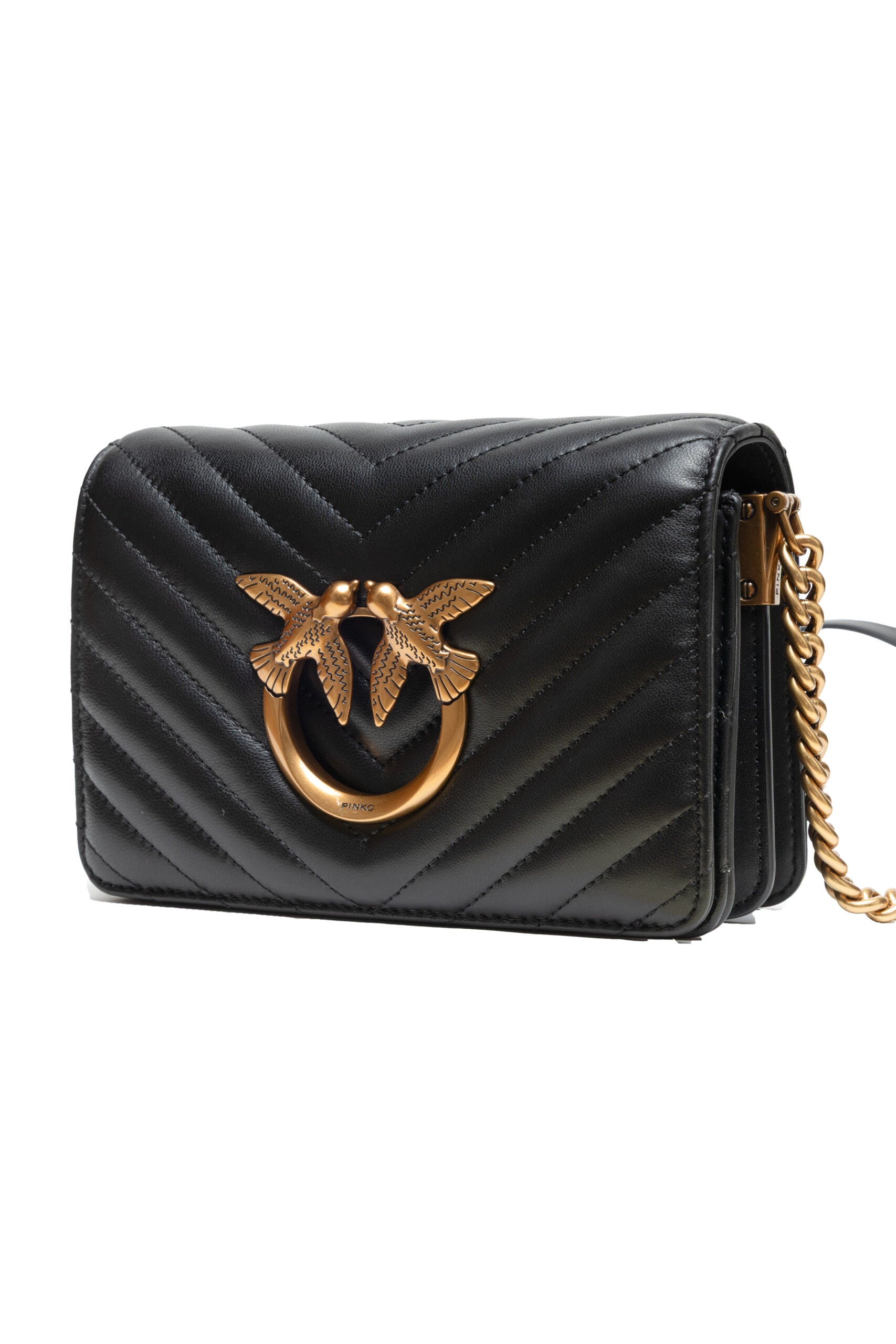 Geantă de umăr PINKO Black Love Click Mini Chevron