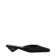 Sandale plate Prada din satin negru