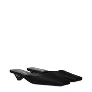 Sandale plate Prada din satin negru