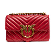 PINKO Red Love One Mini Chevron Shoulder Bag