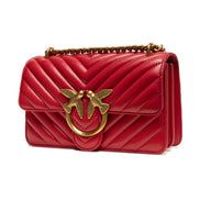 PINKO Red Love One Mini Chevron Shoulder Bag