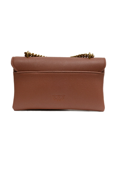 PINKO Brown Love Boucle Riga Mini Crossbody Bag