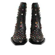 Dolce & Gabbana Black Crystal Embellished Short Boots