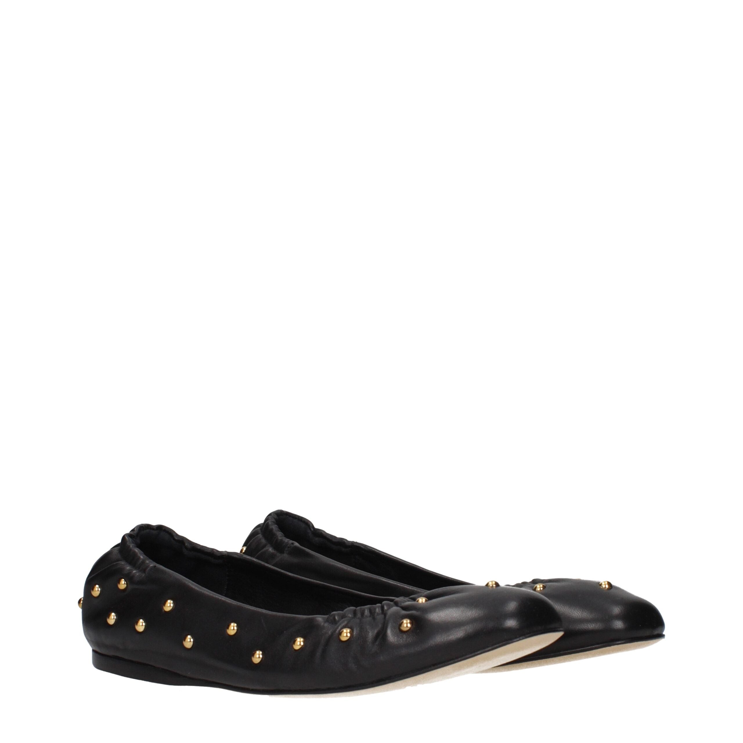 Balerini Chloé din piele neagră