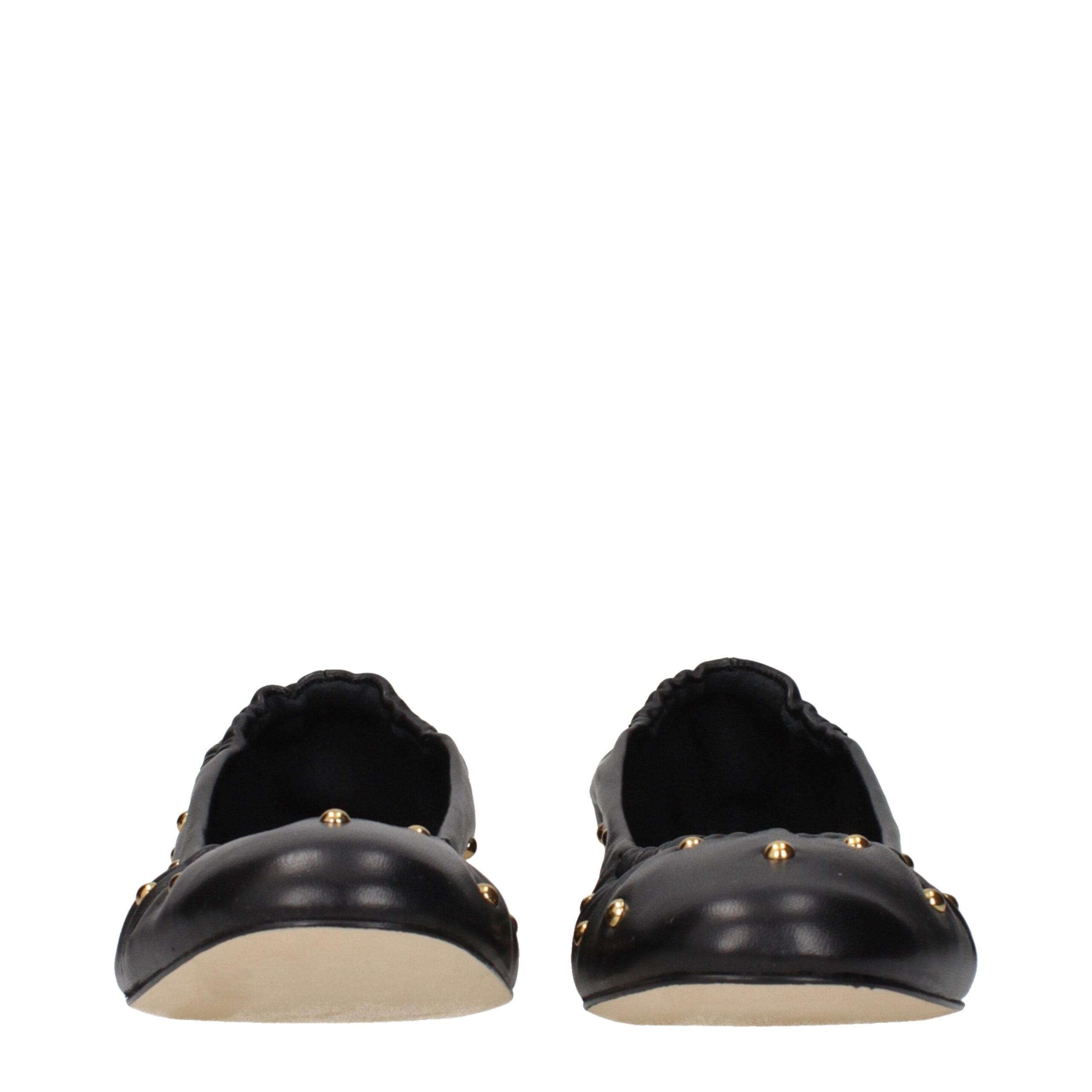 Balerini Chloé din piele neagră