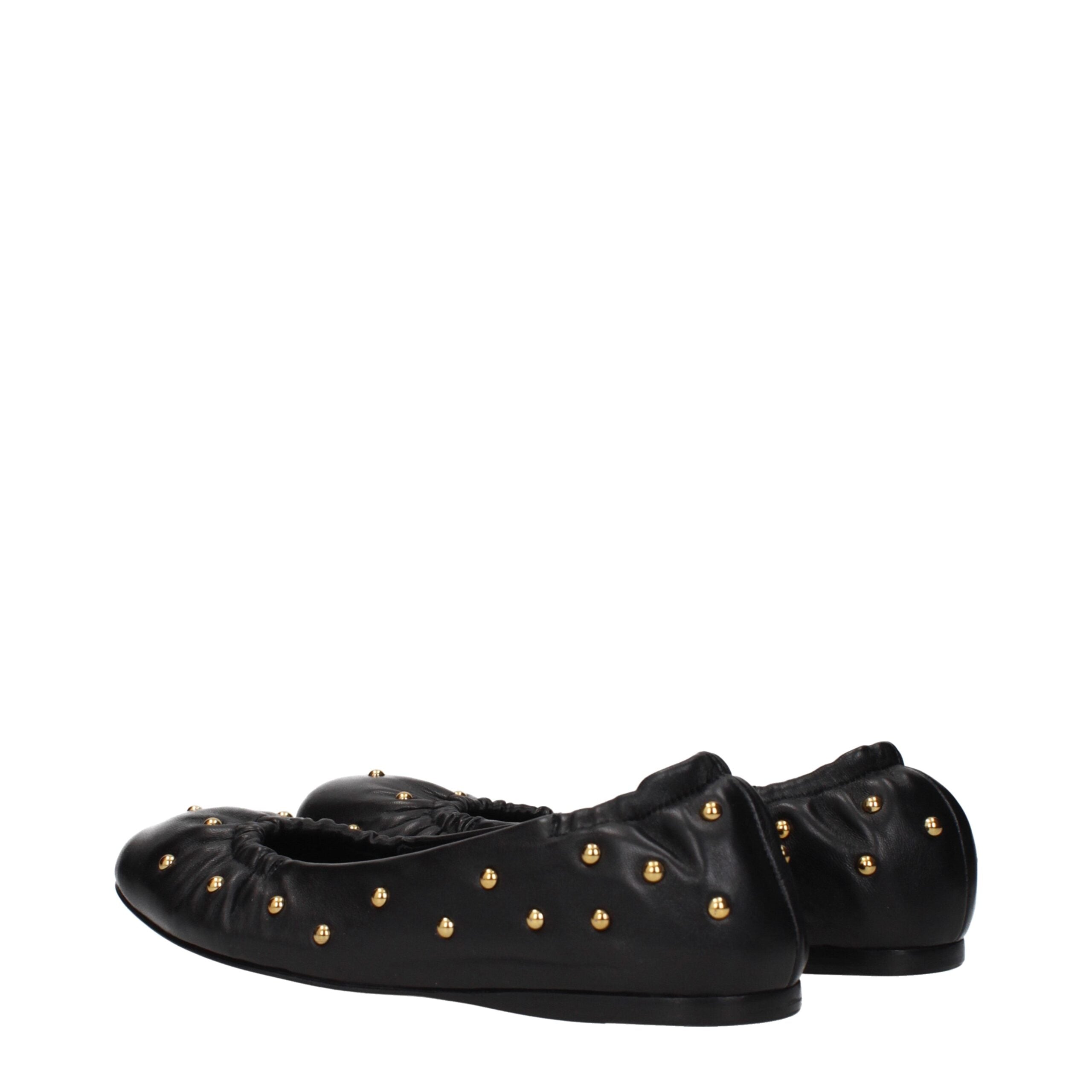 Balerini Chloé din piele neagră