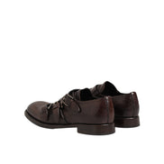 Dolce & Gabbana Brown Leather Monk Strap Derby Shoes