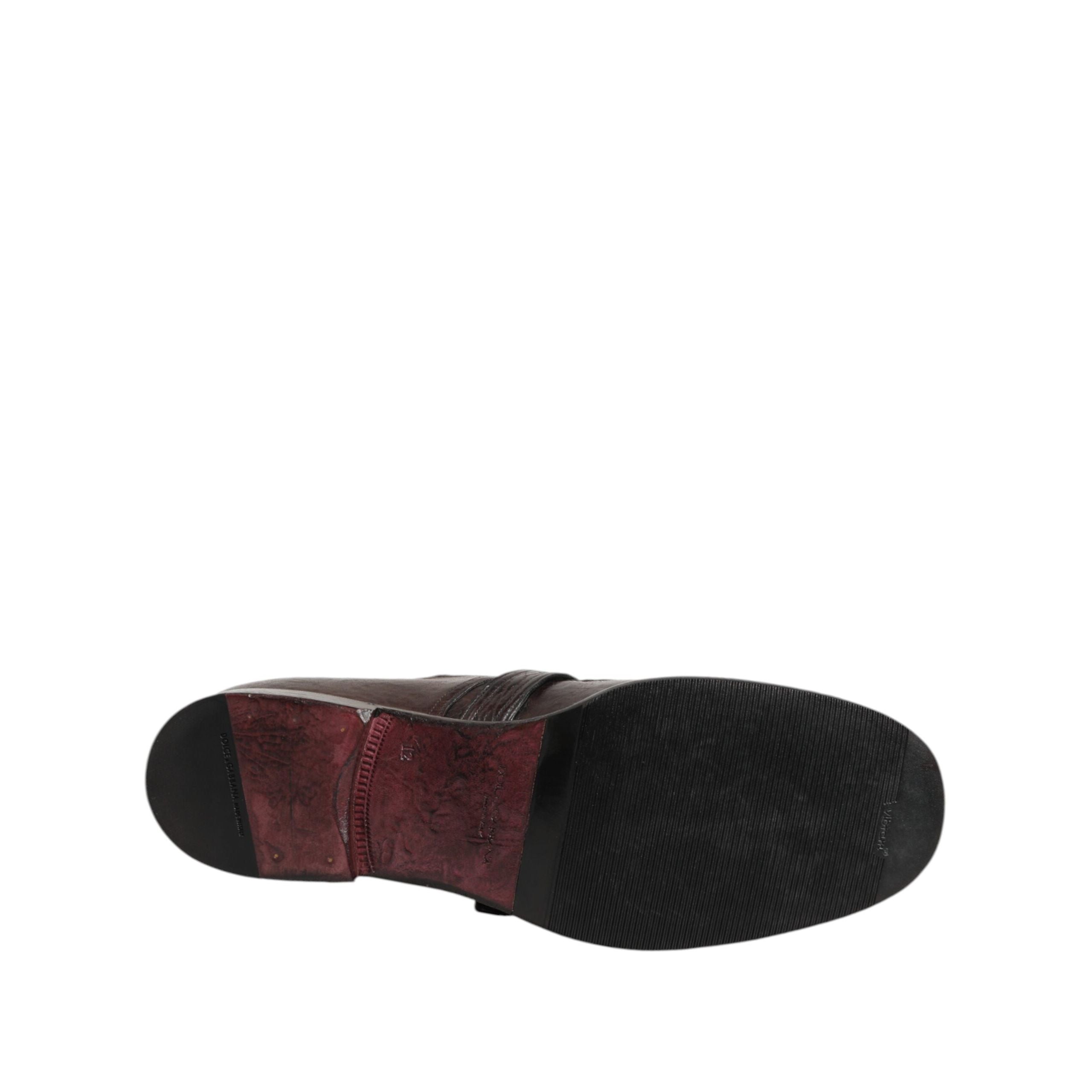 Dolce & Gabbana Brown Leather Monk Strap Derby Shoes