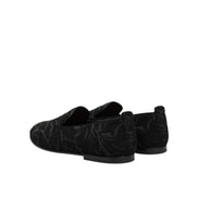 Mocasini tip rochie slip-on din brocart negru Dolce & Gabbana