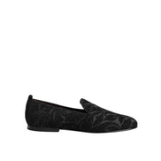 Mocasini tip rochie slip-on din brocart negru Dolce & Gabbana