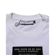 Dolce & Gabbana White Cotton Logo Print Crew Neck T-Shirt