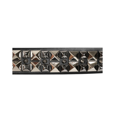 Dolce & Gabbana Black Studded Silver Buckle Belt