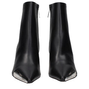 Off-White Black Leather Ankle Boots
