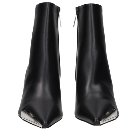 Off-White Black Leather Ankle Boots