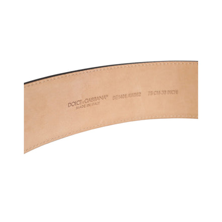 Dolce & Gabbana Brown Leather Classic Metal Oval Buckle Belt