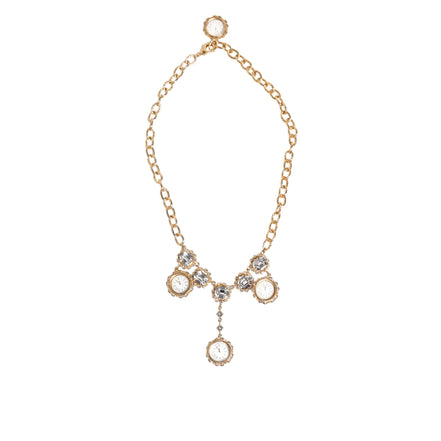 Colier statement tip pandantiv ceas Dolce & Gabbana Gold Crystal