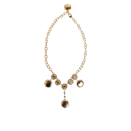 Colier statement tip pandantiv ceas Dolce & Gabbana Gold Crystal