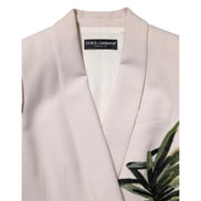 Dolce & Gabbana Beige Embroidered Single Breasted Jacket