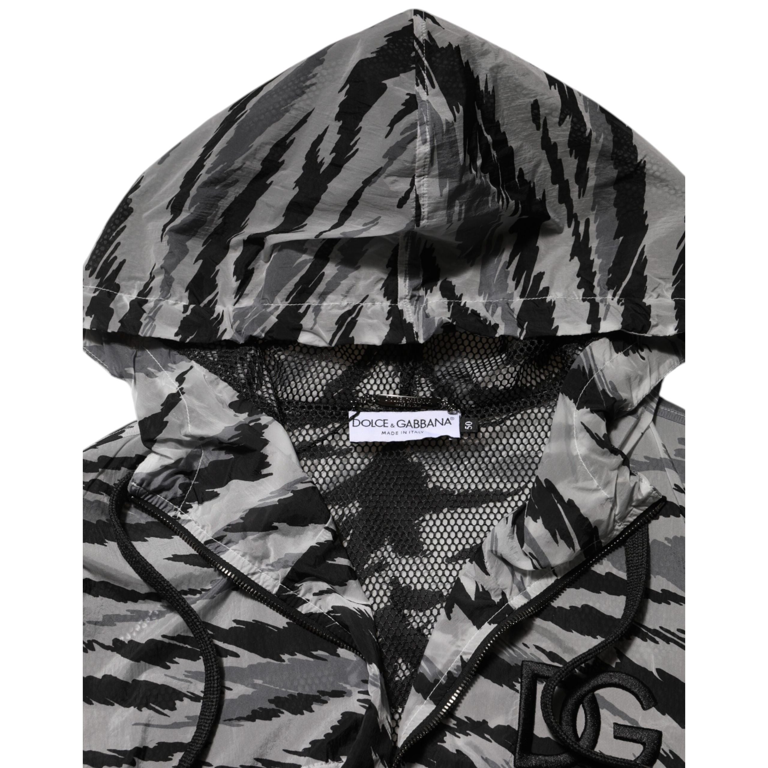 Hanorac cu glugă Dolce & Gabbana camuflaj gri